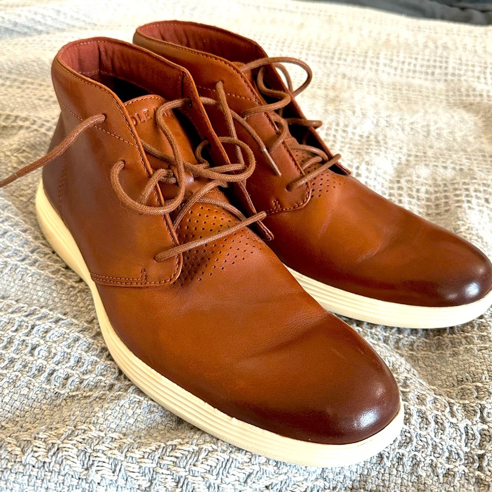 Cole Haan Brown and Tan Casual Dress Chukka Boots with a Cream Sole